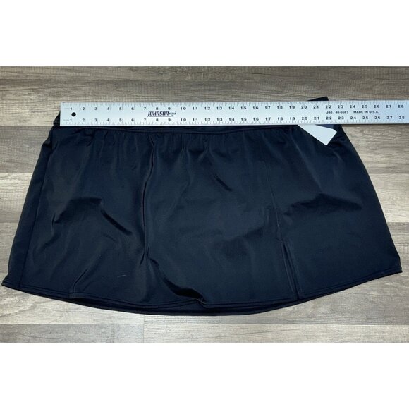 Lands' End NEW Size 3X/ 24W-26W Skort Swim Mini Skirt Black Tummy Control UPF50 - Picture 9 of 10